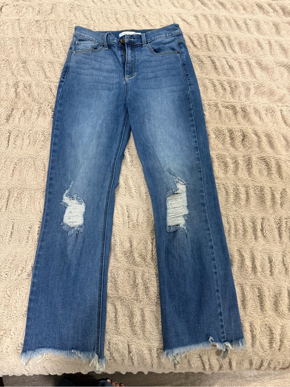 Altar'd State Distressed Straight-Leg Jeans - Blue